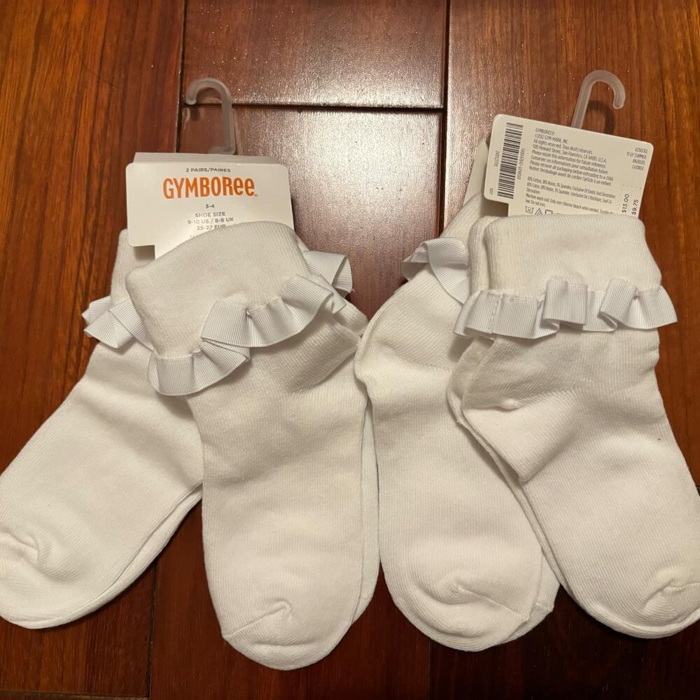 Gymboree girls socks bundle NWT 4 pairs size 3-4 shoe size 9-10 US / 8-9 UK